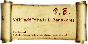 Vásárhelyi Barakony névjegykártya
